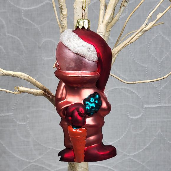 2001 Warner Bros. Merry Christmas Ornament Vintage Glass Character Red Pink 5” - Picture 6 of 16